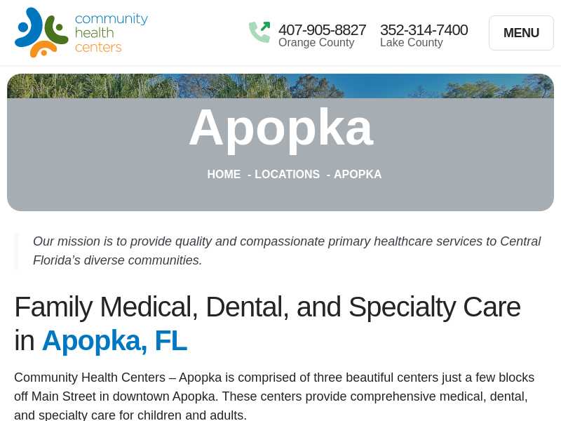 Community Health Centers - Apopka Dental Clinic