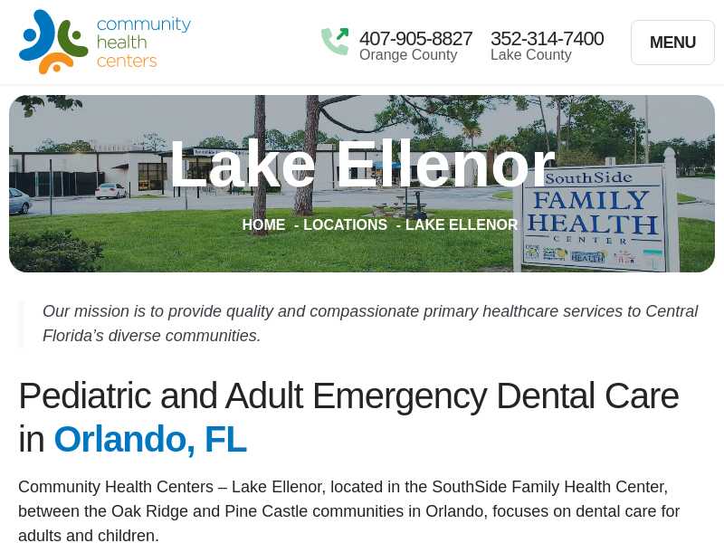 Community Health Centers - Lake Ellenor -Pediatric Dental Care