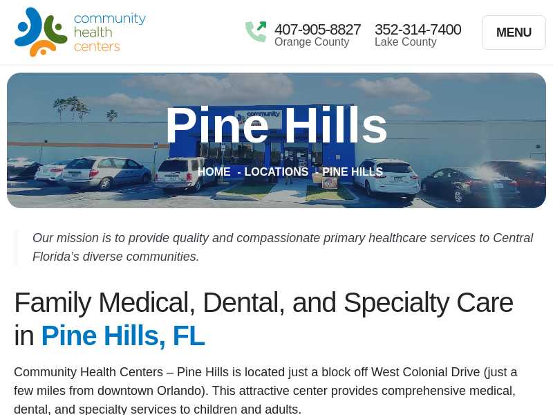 Pine Hills Dental Clinic at Community Health Centers